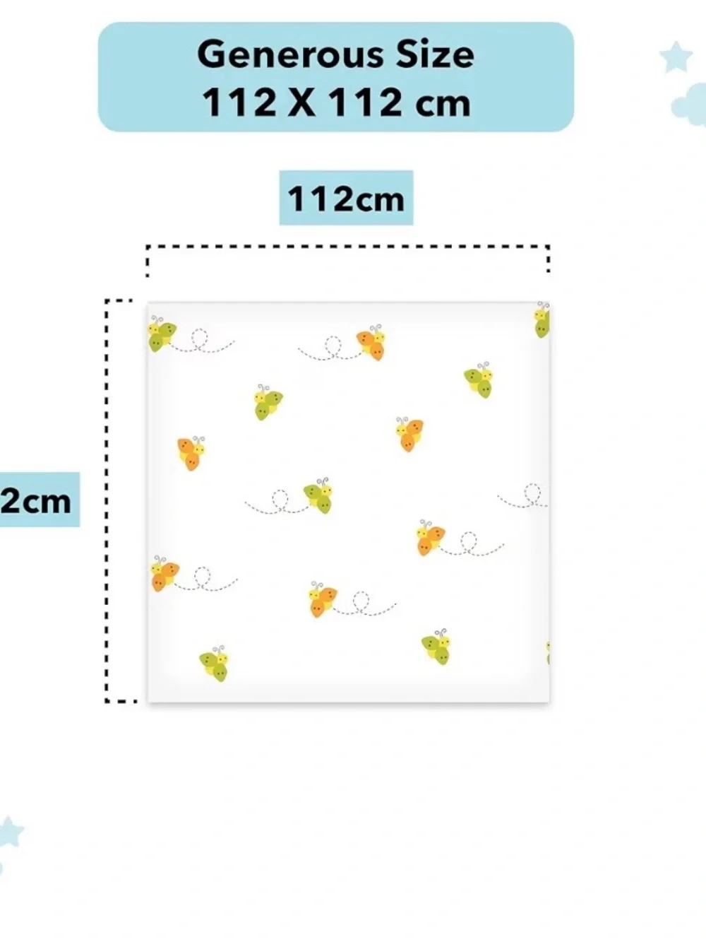 NWT The White Cradle 100% Organic Cotton Baby Swaddle, Soft Muslin, Honey Bee